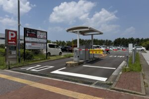 JQパークス百道浜駐車場 入口ゲートの様子