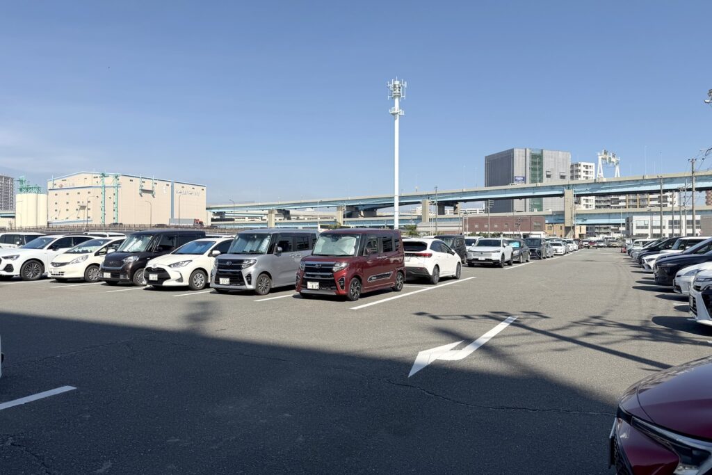 マリンメッセ福岡 第2駐車場・第3駐車場の全景