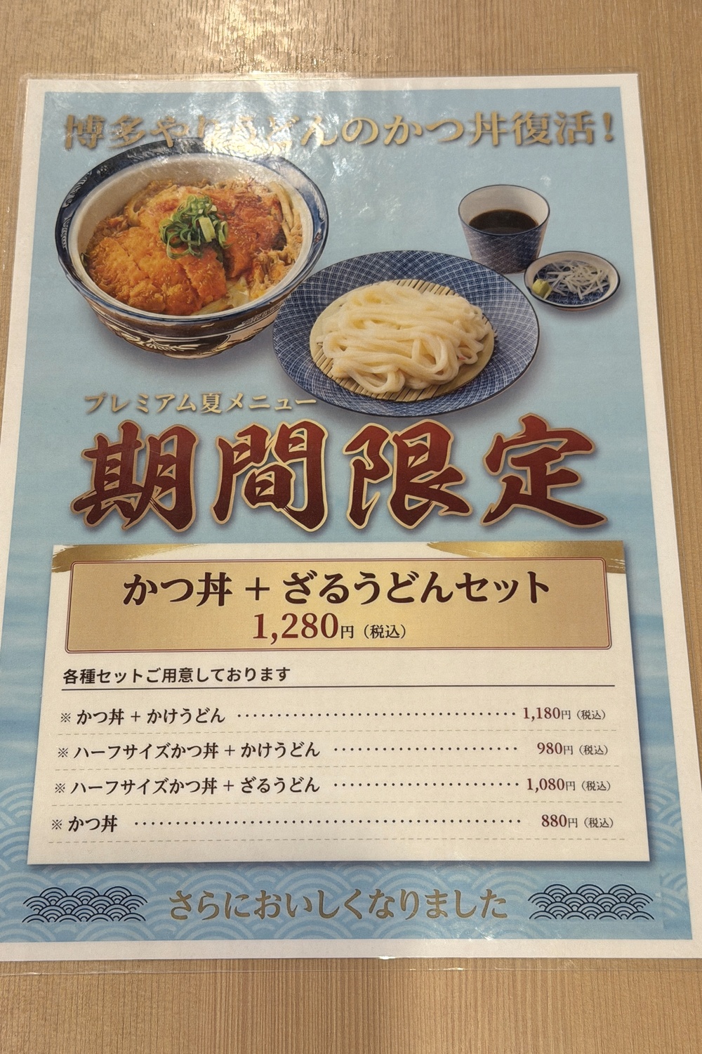 期間限定 カツ丼+ざるうどんセット